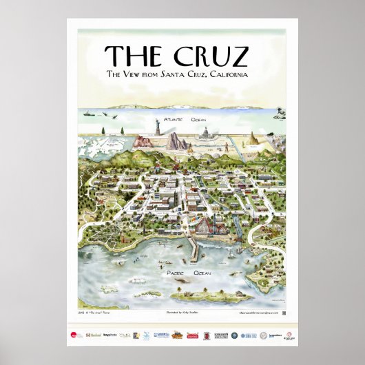 "The Cruz" Der Ausblick von Santa Cruz, CA Poster (Vorne)