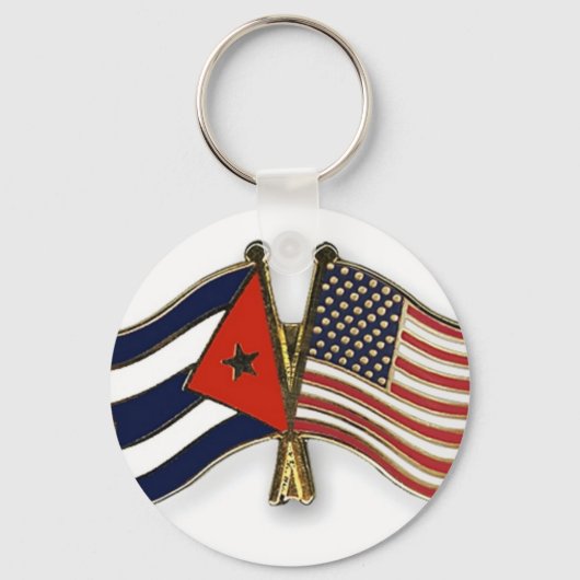 The Cuban Flag and the American Flag Schlüsselanhänger (Vorderseite)