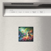The Curious Cat & Her Butterflies Magnet (In Situ (Geschirrspüler))