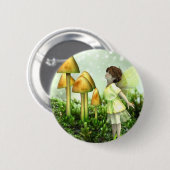The Curious Fairy - Fairy and Toadstools Button (Vorne & Hinten)