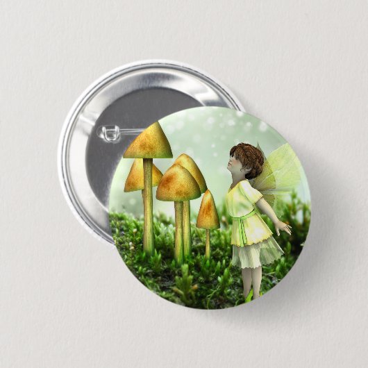 The Curious Fairy - Fairy and Toadstools Button (Vorne & Hinten)