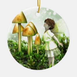 The Curious Fairy - Fairy and Toadstools Keramik Ornament