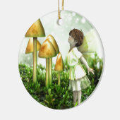 The Curious Fairy - Fairy and Toadstools Keramik Ornament (Links)