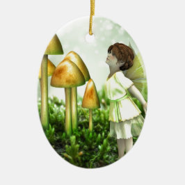The Curious Fairy - Fairy and Toadstools Keramikornament