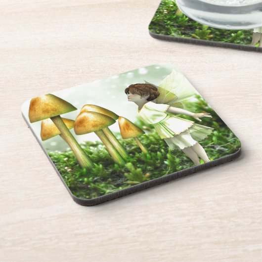 The Curious Fairy - Fairy and Toadstools Untersetzer (Linke Seite)