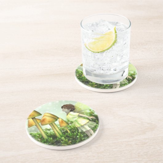 The Curious Fairy - Fairy and Toadstools Untersetzer (Seite)