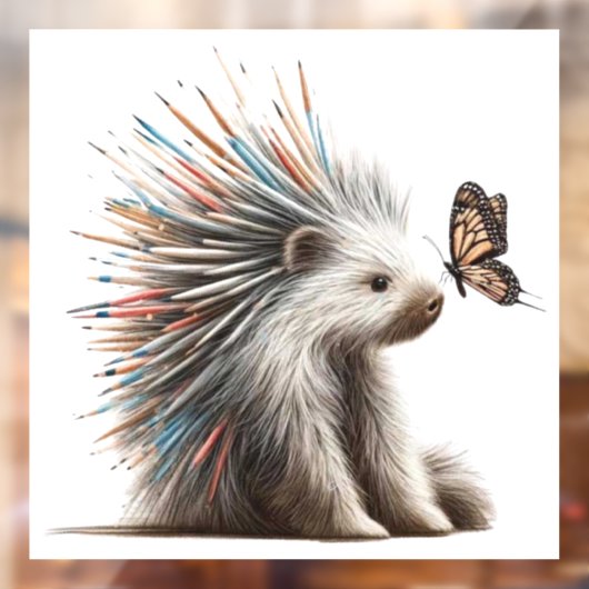 "The Curious Prickler" Wasserfarbe Porcupine Decke Fensteraufkleber (Blatt 2)