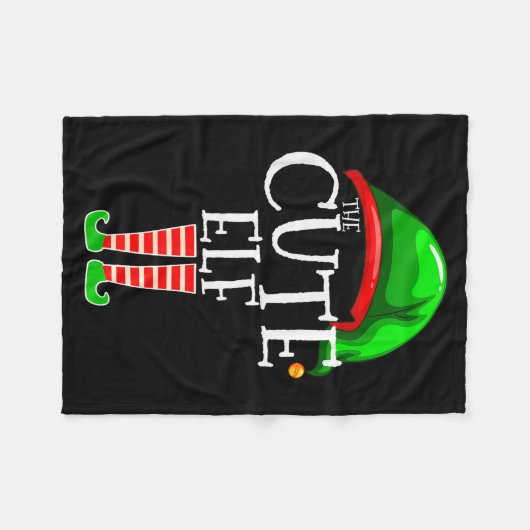 The Cute Elf Group Matching Family Christmas Fleecedecke (Vorderseite (Horizontal))