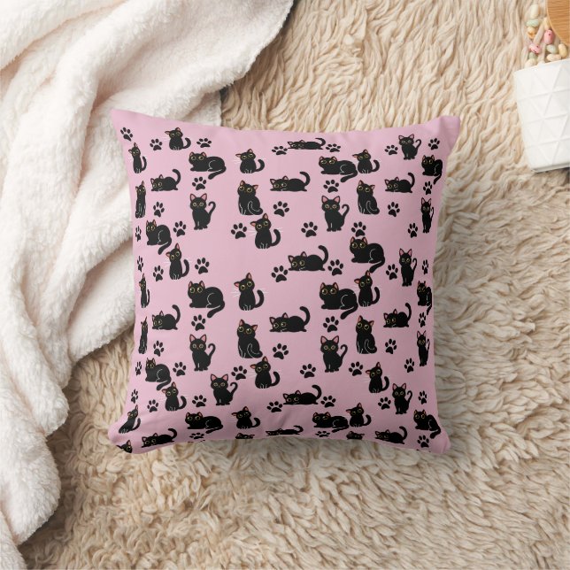 The Cutest Black Cat Pillow Gift for Cat Lovers Kissen (Decke)