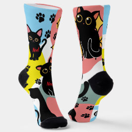 The Cutest Black Cat Socks - Black Cat Gift  Socken