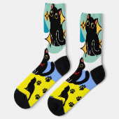 The Cutest Black Cat Socks - Black Cat Gift  Socken (Linkes Detail)