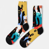 The Cutest Black Cat Socks - Black Cat Gift Socken (Linkes Detail)