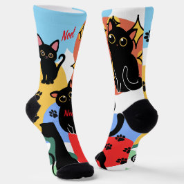 The Cutest Black Cat Socks - Black Cat Gift Socken