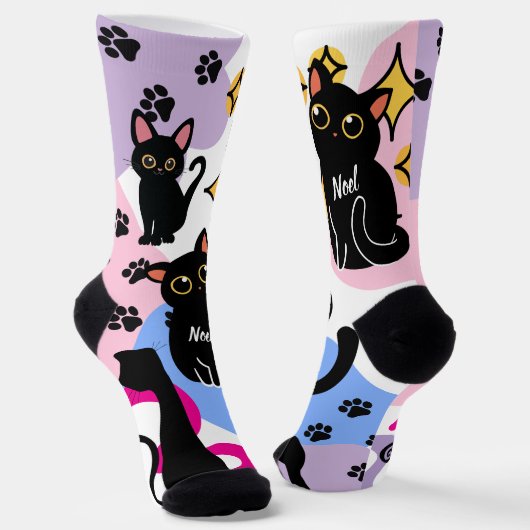 The Cutest Black Cat Socks - Black Cat Gift Socken (Gewinkelt)