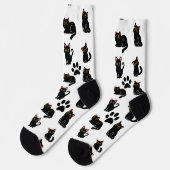 The Cutest Black Cat Socks Gift for Cat Lovers Socken (Linkes Detail)