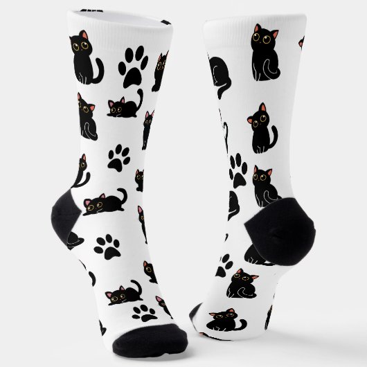 The Cutest Black Cat Socks Gift for Cat Lovers Socken (Gewinkelt)