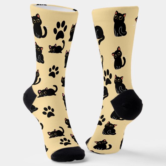 The Cutest Black Cat Socks Gift for Cat Lovers Socken (Gewinkelt)