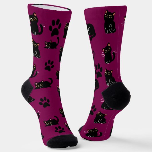 The Cutest Black Cat Socks Gift for Cat Lovers Socken (Gewinkelt)