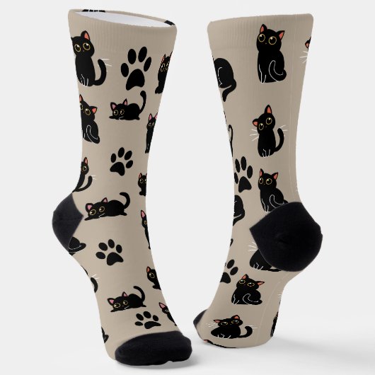 The Cutest Black Cat Socks Gift for Cat Lovers Socken (Gewinkelt)