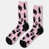 The Cutest Black Cat Socks Gift for Cat Lovers Socken (Linkes Detail)