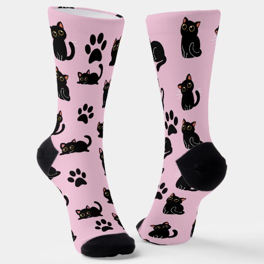 The Cutest Black Cat Socks Gift for Cat Lovers Socken (Gewinkelt)