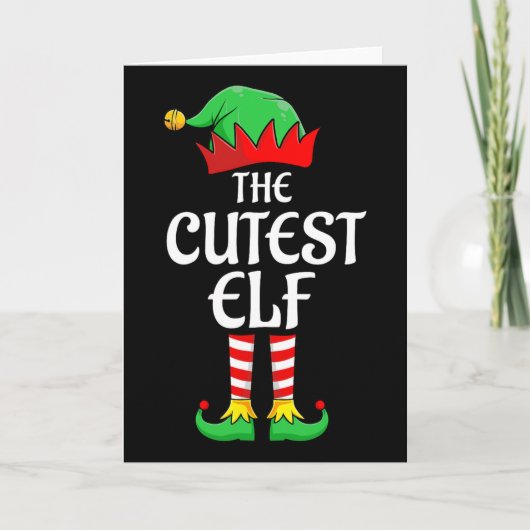 The Cutest Elf Xmas Matching Christmas Family Paja Karte (Vorderseite)
