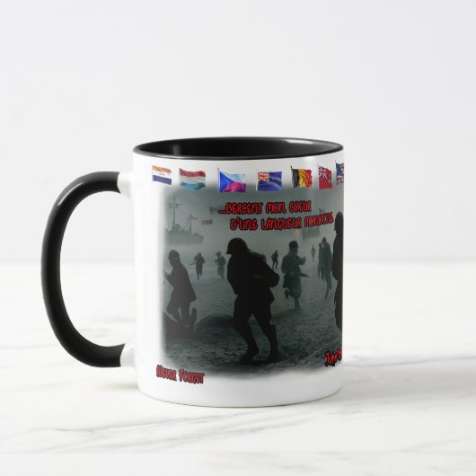 The D Day on June 6th 1944 on a Ceramic Coffee Tasse (Links)