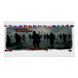 The D Day on June 6th 1944 on a White Paper Poster