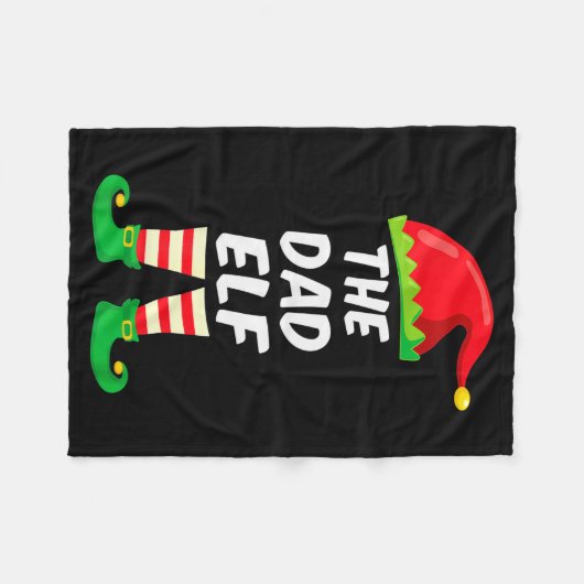 The Dad Elf Family Matching Funny Christmas Costum Fleecedecke (Vorderseite (Horizontal))