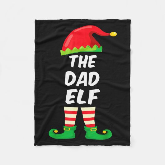 The Dad Elf Family Matching Funny Christmas Costum Fleecedecke (Vorderseite)