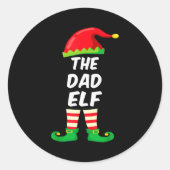 The Dad Elf Family Matching Funny Christmas Costum Runder Aufkleber (Vorderseite)