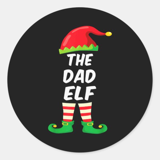 The Dad Elf Family Matching Funny Christmas Costum Runder Aufkleber (Vorderseite)