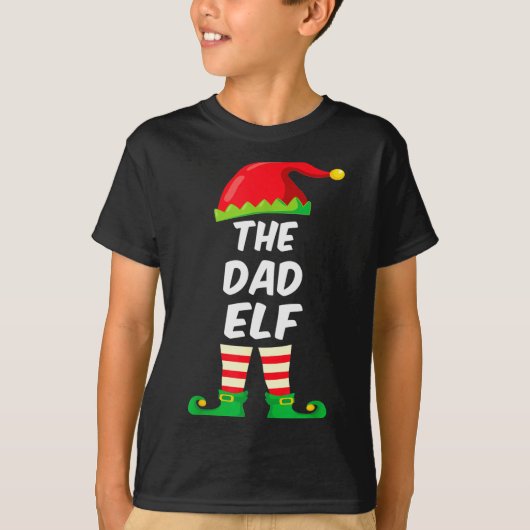 The Dad Elf Family Matching Funny Christmas Costum T-Shirt (Vorderseite)