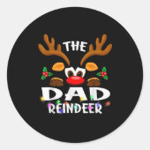 The Dad Reindeer Christmas Men Women Runder Aufkleber (Vorderseite)