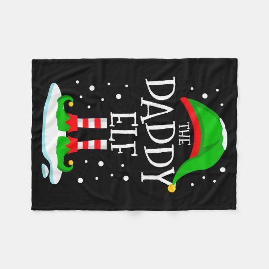 The Daddy Elf Christmas Family Matching Xmas Dad G Fleecedecke (Vorderseite (Horizontal))