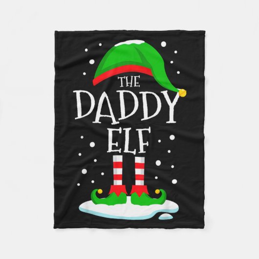 The Daddy Elf Christmas Family Matching Xmas Dad G Fleecedecke (Vorderseite)