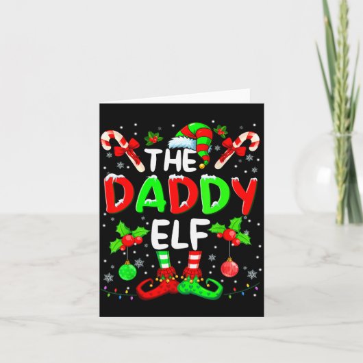The Daddy Elf Costume Pajamas Pjs Christmas Xmas M Karte (Vorderseite)