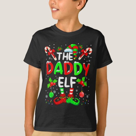 The Daddy Elf Costume Pajamas Pjs Christmas Xmas M T-Shirt (Vorderseite)