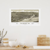 The Dalles Oregon 1884 Antique Panoramic Map Poster (Küche)