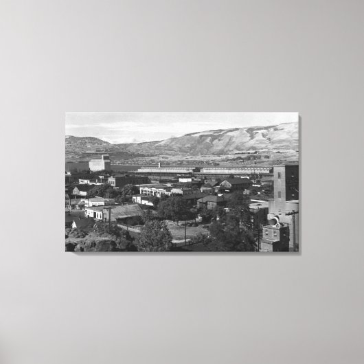 The Dalles, Oregon Dock View von der 4th Street Leinwanddruck (Vorderseite)