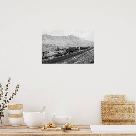 The Dalles, Oregon Indian Village View Fotograp Poster (Küche)