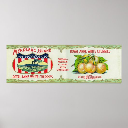 The Dalles, Oregon - Merrimac White Cherries Poster (Vorne)