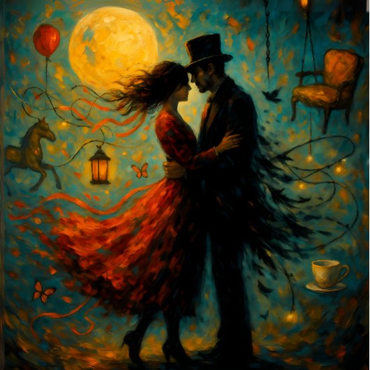  The Dance Between – Surreal Romance Decoupage  Seidenpapier