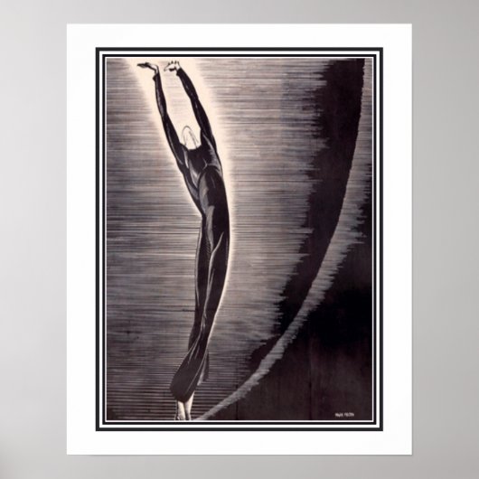 "The Dancer" Art Deco Poster (Vorne)