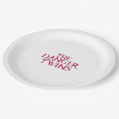 The Danger Twins: Bubblegum (dunkelrosa) Pappteller (Schrägansicht)