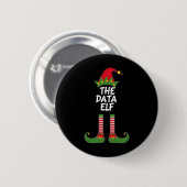The Data Elf Funny Christmas Analyst Scientist Mat Button (Vorne & Hinten)