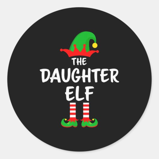The Daughter Elf Matching Family Christmas Runder Aufkleber (Vorderseite)