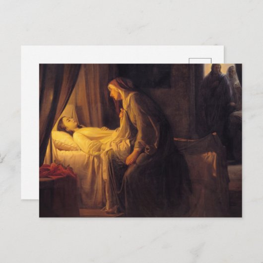 The Daughter of Jairus by Carl Bloch Postkarte (Vorne/Hinten)