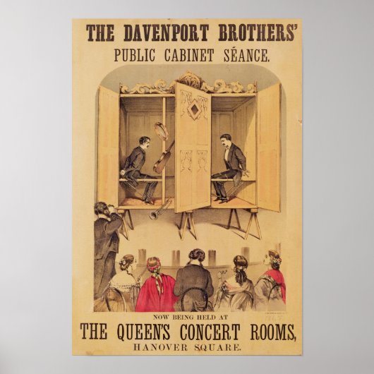 The Davenport brothers, poster for Seance, 1865 (Vorne)