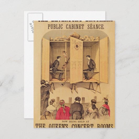 The Davenport brothers, poster for Seance, 1865 Postkarte (Vorne/Hinten)